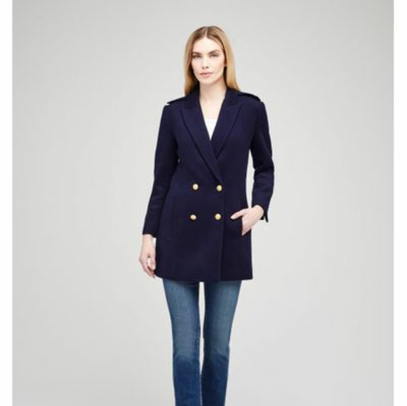 L'AGENCE Emmi Peacoat Wool Coat 0 - Picture 1 of 13